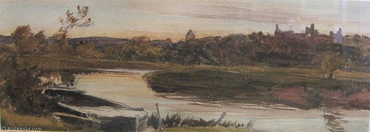 WikiOO.org - Encyclopedia of Fine Arts - Schilderen, Artwork Thomas Collier - Twilight On The River Arun