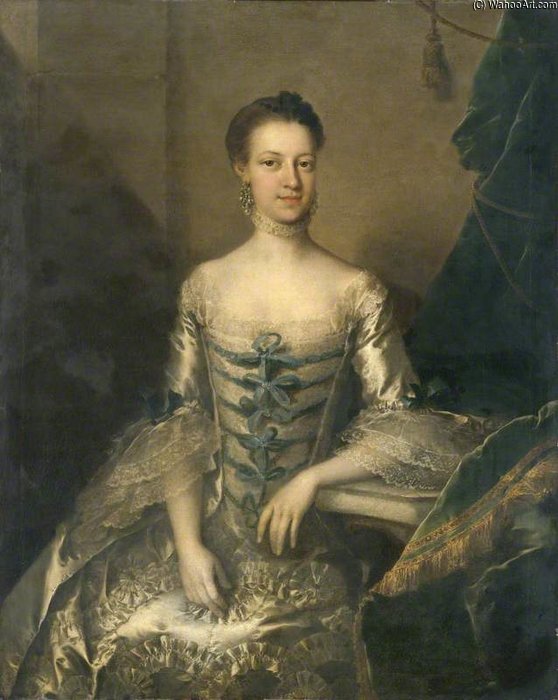 Wikioo.org - The Encyclopedia of Fine Arts - Painting, Artwork by Thomas Frye - Portrait Of A Lady