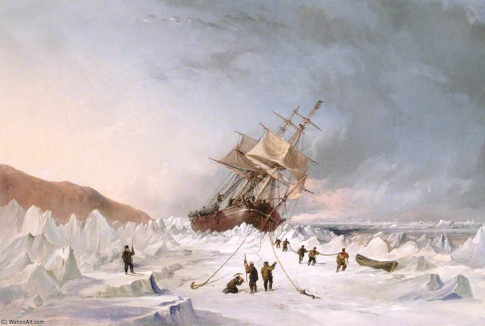 Wikioo.org - The Encyclopedia of Fine Arts - Painting, Artwork by Thomas Sewell Robins - Hms Assistance In The Ice