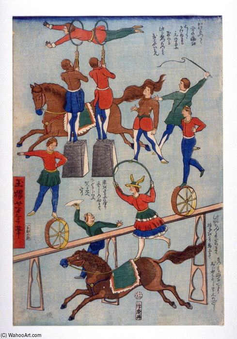 Wikioo.org – L'Enciclopedia delle Belle Arti - Pittura, Opere di Tsukioka Yoshitoshi - Performers European Circus