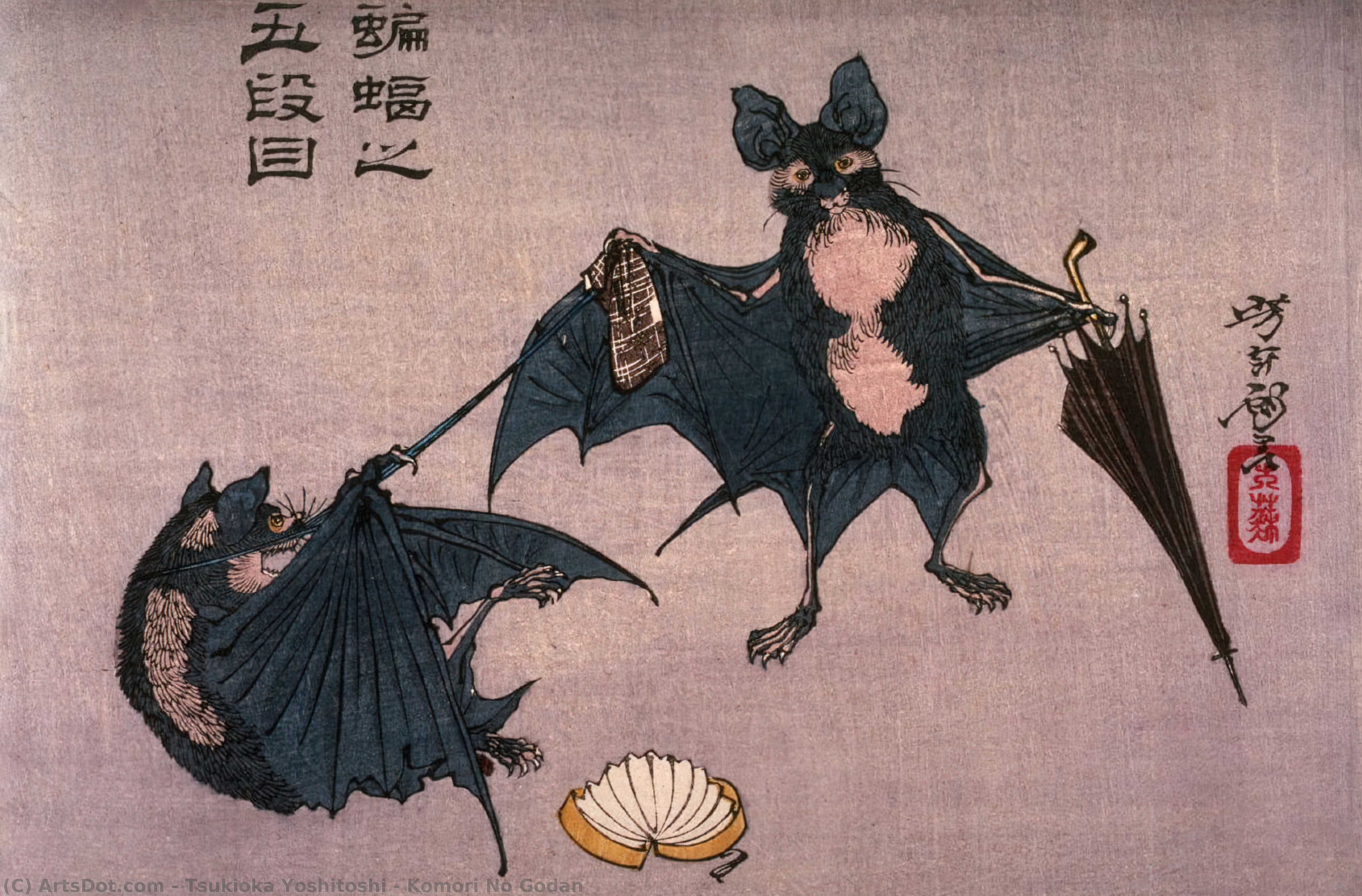 Wikioo.org – L'Encyclopédie des Beaux Arts - Peinture, Oeuvre de Tsukioka Yoshitoshi - komori non godan