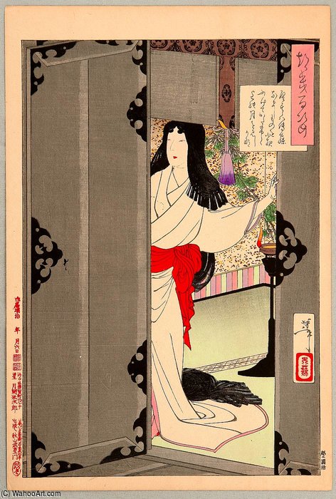 Wikioo.org – L'Enciclopedia delle Belle Arti - Pittura, Opere di Tsukioka Yoshitoshi - Lady Akazome