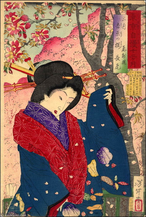 Wikioo.org - The Encyclopedia of Fine Arts - Painting, Artwork by Tsukioka Yoshitoshi - March- Beauty Nagao