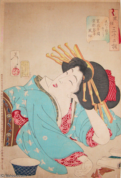 Wikioo.org - The Encyclopedia of Fine Arts - Painting, Artwork by Tsukioka Yoshitoshi - Relaxed