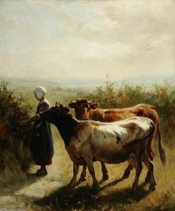 Wikoo.org - موسوعة الفنون الجميلة - اللوحة، العمل الفني Willem Maris - Cattle