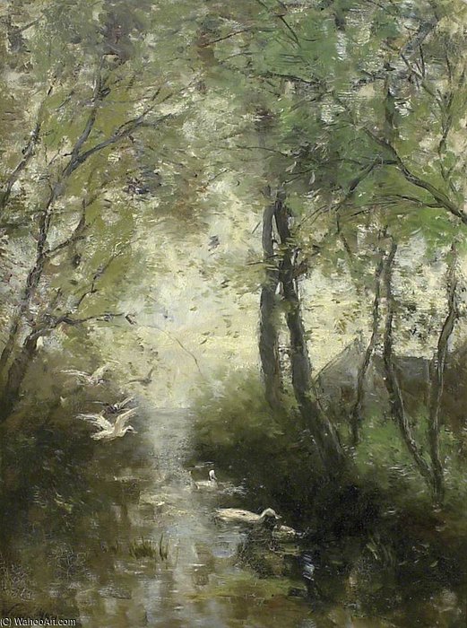 Wikioo.org - The Encyclopedia of Fine Arts - Painting, Artwork by Willem Maris - Ducks, Spring