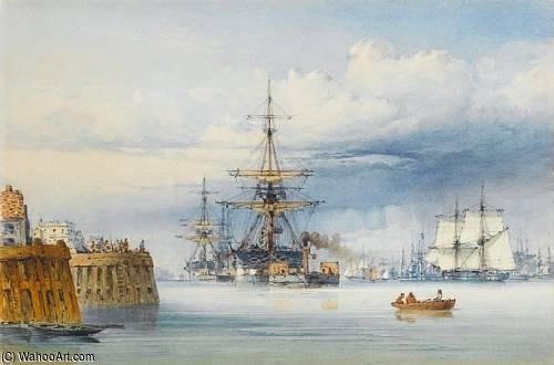 WikiOO.org - Encyclopedia of Fine Arts - Malba, Artwork John Callow - Homeward Bound On The Thames