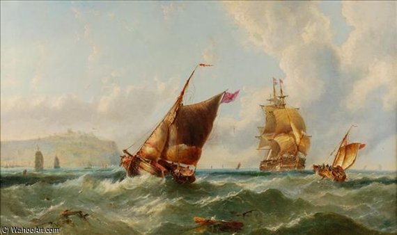 WikiOO.org - Enciclopedia of Fine Arts - Pictura, lucrări de artă John Callow - Off The Coast, Probably Whitby