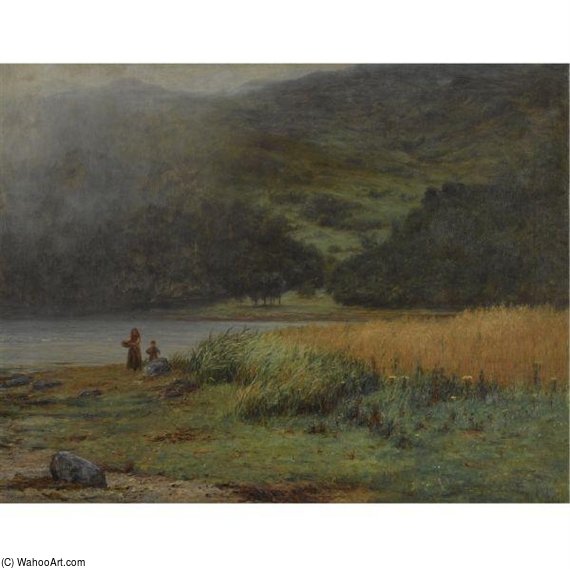 WikiOO.org - Enciclopedia of Fine Arts - Pictura, lucrări de artă Joseph Henderson - Mother And Child By A Loch