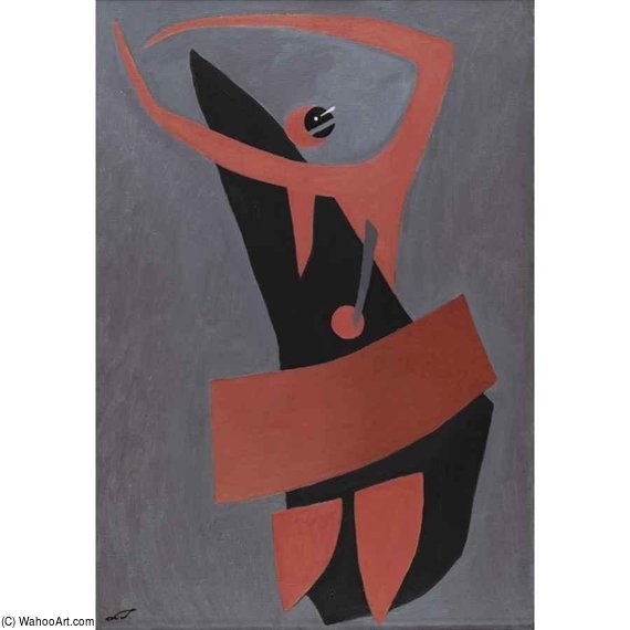Wikioo.org - The Encyclopedia of Fine Arts - Painting, Artwork by Lajos Tihanyi - Dancer On Grey Ground