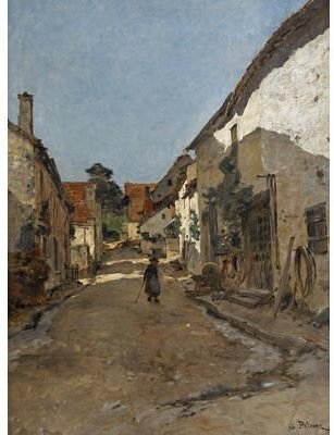 Wikioo.org - The Encyclopedia of Fine Arts - Painting, Artwork by Leon Germain Pelouse - Walking Through The Village