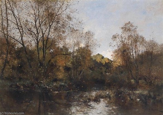 Wikioo.org – L'Enciclopedia delle Belle Arti - Pittura, Opere di Leon Germain Pelouse - Woodland Pond