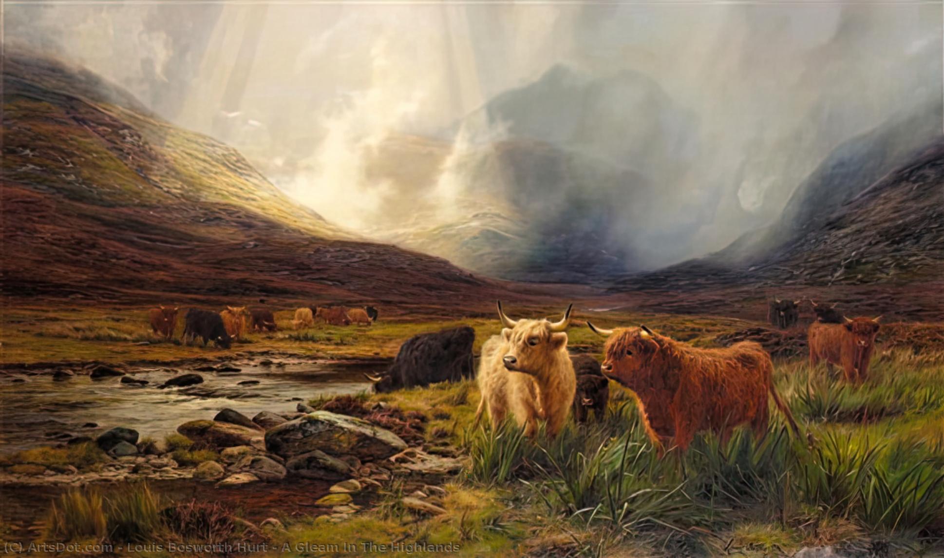 WikiOO.org - Enciclopedia of Fine Arts - Pictura, lucrări de artă Louis Bosworth Hurt - A Gleam In The Highlands