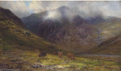 Wikioo.org - The Encyclopedia of Fine Arts - Painting, Artwork by Louis Bosworth Hurt - A Loch Landscape