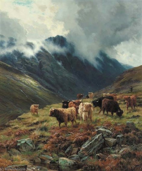 WikiOO.org - Encyclopedia of Fine Arts - Maleri, Artwork Louis Bosworth Hurt - Glencoe, Trailing Mists