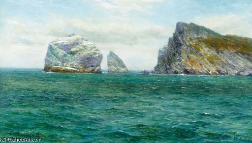 Wikioo.org - The Encyclopedia of Fine Arts - Painting, Artwork by Louis Bosworth Hurt - Stac Lee And Boreray, St. Kilda