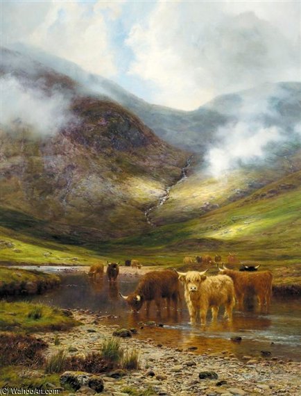 WikiOO.org - Enciclopédia das Belas Artes - Pintura, Arte por Louis Bosworth Hurt - The Hills Of Ardgell