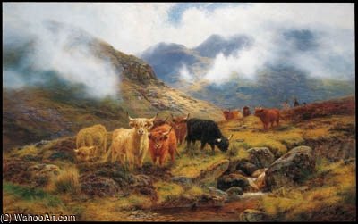 Wikioo.org - Encyklopedia Sztuk Pięknych - Malarstwo, Grafika Louis Bosworth Hurt - The Hills Of Glencoe