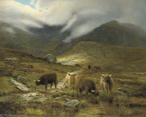 Wikioo.org - สารานุกรมวิจิตรศิลป์ - จิตรกรรม Louis Bosworth Hurt - The Hills Of Skye