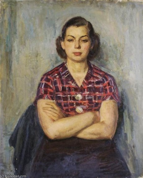 WikiOO.org - Encyclopedia of Fine Arts - Målning, konstverk Louis Ritman - Girl In Plaid Blouse