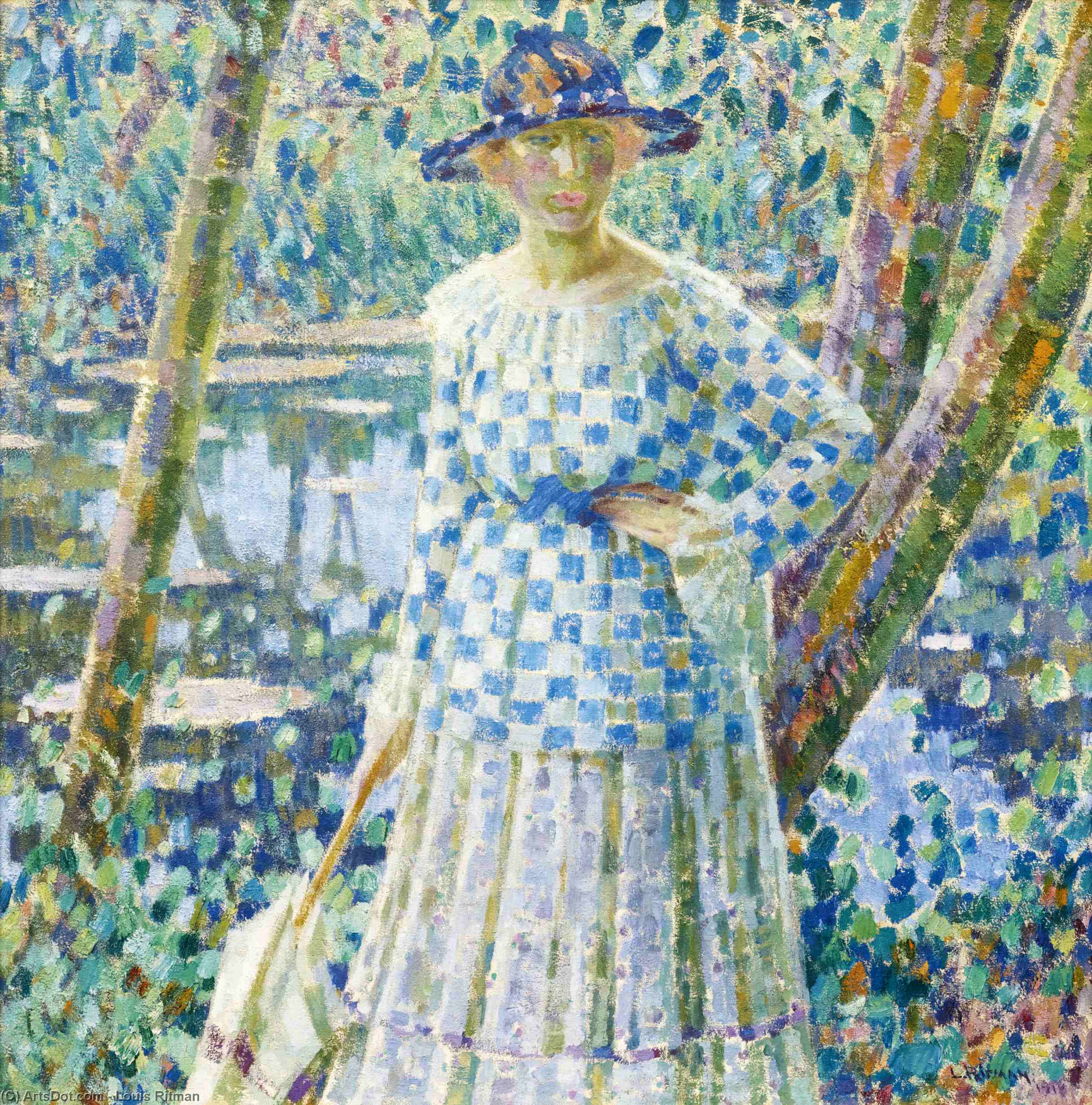 Wikioo.org - The Encyclopedia of Fine Arts - Painting, Artwork by Louis Ritman - Girl In The Garden