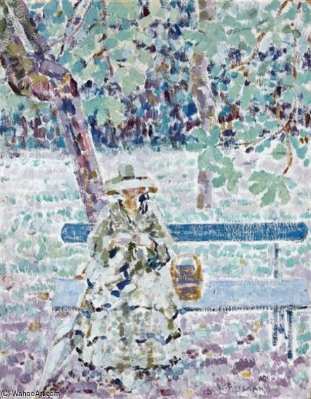 WikiOO.org - Εγκυκλοπαίδεια Καλών Τεχνών - Ζωγραφική, έργα τέχνης Louis Ritman - Jeune Femme Au Jardin