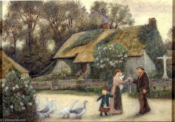 Wikioo.org - The Encyclopedia of Fine Arts - Painting, Artwork by Marie Spartali Stillman - Farm Scene