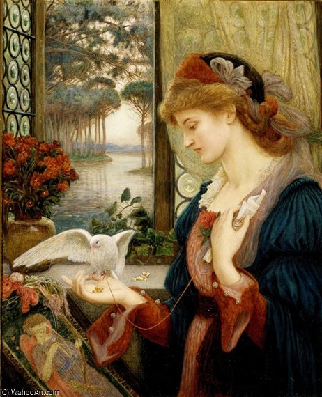 Wikioo.org - The Encyclopedia of Fine Arts - Painting, Artwork by Marie Spartali Stillman - Love's Messenger