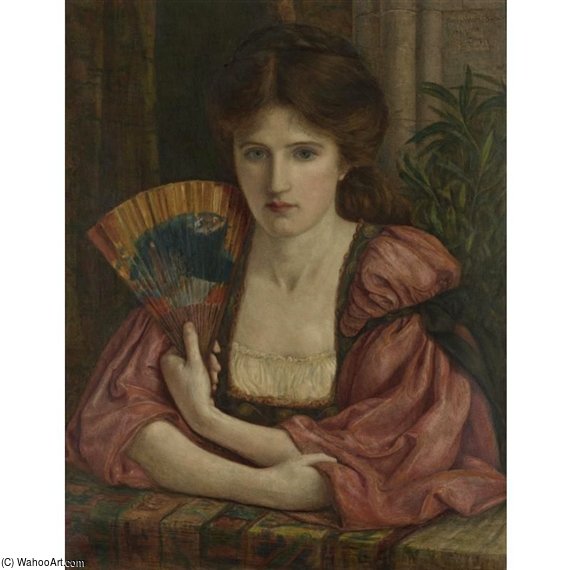 Wikioo.org - The Encyclopedia of Fine Arts - Painting, Artwork by Marie Spartali Stillman - Portrait In Medieval Dress