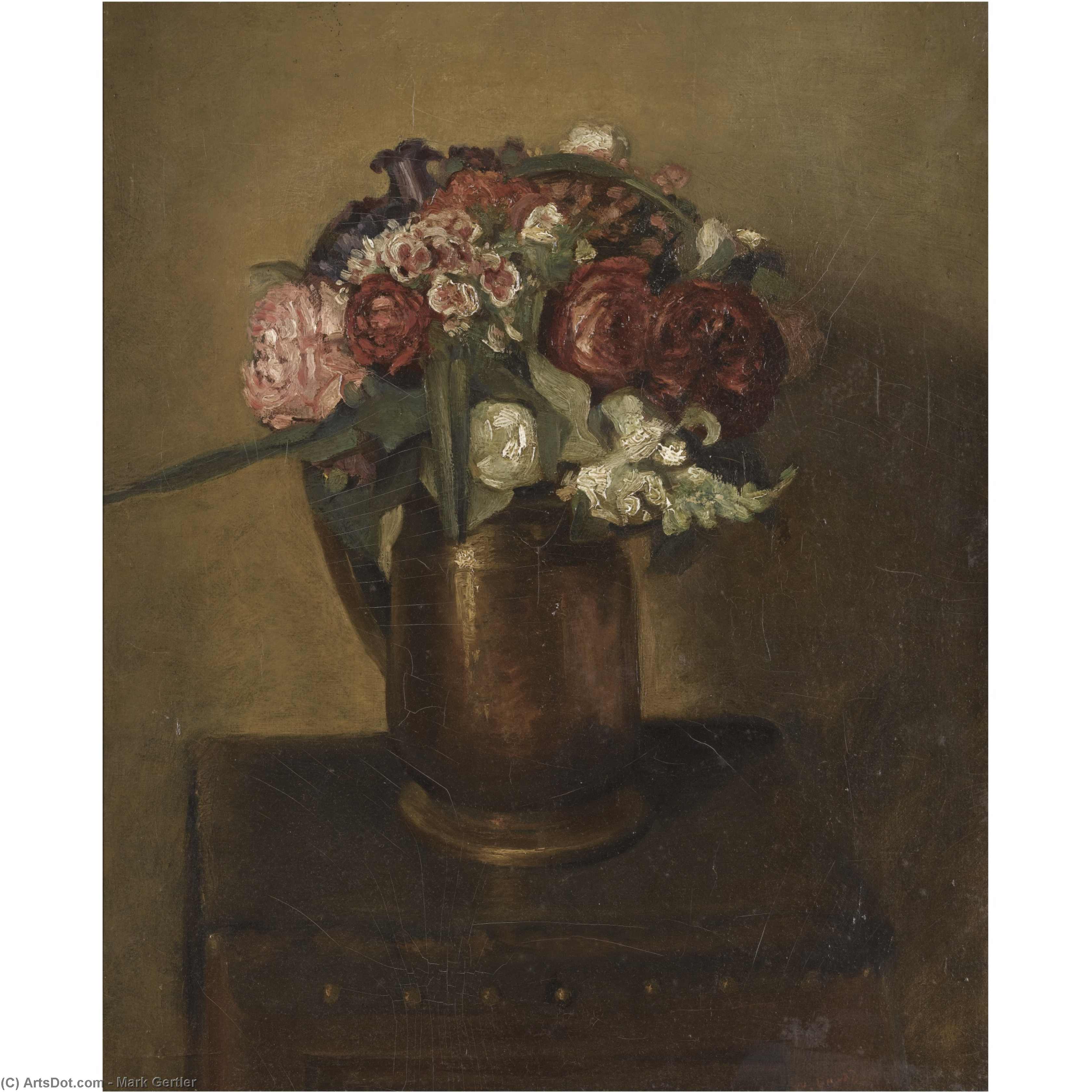 WikiOO.org - Güzel Sanatlar Ansiklopedisi - Resim, Resimler Mark Gertler - Flowers In A Jug