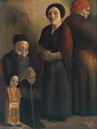 WikiOO.org - Encyclopedia of Fine Arts - Schilderen, Artwork Mark Gertler - Jewish Family