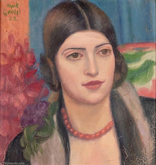 Wikioo.org - The Encyclopedia of Fine Arts - Painting, Artwork by Mark Gertler - Portrait Of A Young Woman
