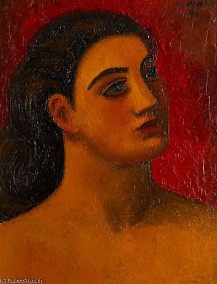 Wikioo.org - The Encyclopedia of Fine Arts - Painting, Artwork by Mark Gertler - Portrait Of Miss Davies
