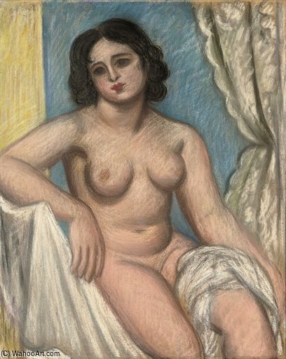 Wikioo.org – L'Encyclopédie des Beaux Arts - Peinture, Oeuvre de Mark Gertler - Nu assis (Celia Dennis)