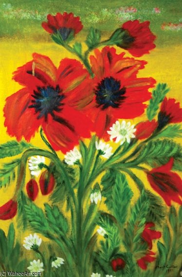 Wikioo.org - The Encyclopedia of Fine Arts - Painting, Artwork by Mark Gertler - Still Life With Poppies
