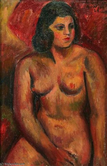 Wikioo.org - The Encyclopedia of Fine Arts - Painting, Artwork by Mark Gertler - Study Of A Female Nude