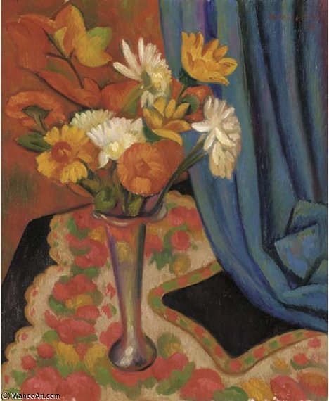 WikiOO.org - Encyclopedia of Fine Arts - Maalaus, taideteos Mark Gertler - The Silver Vase