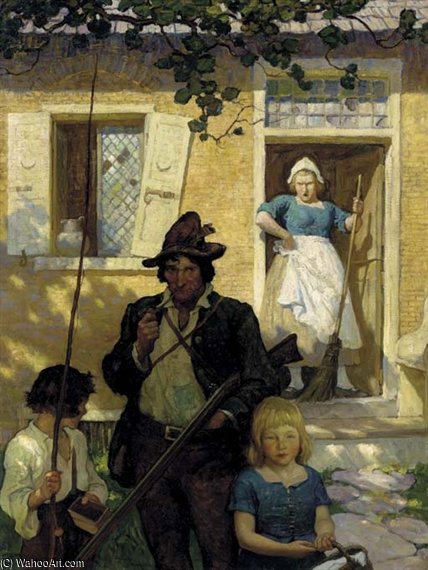 WikiOO.org - Enciklopedija likovnih umjetnosti - Slikarstvo, umjetnička djela Nc Wyeth - A Termagant Wife May, Therefore, In Some Respects, Be Considered A Tolerable Blessing