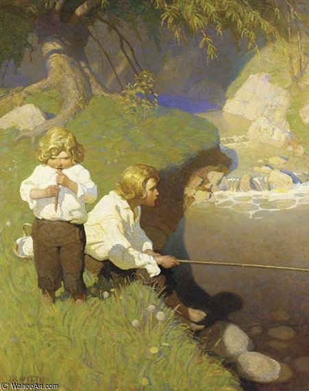 WikiOO.org - Enciklopedija likovnih umjetnosti - Slikarstvo, umjetnička djela Nc Wyeth - He Never Caught A Thing And Ruined Jon's Reputation As A Fisherman