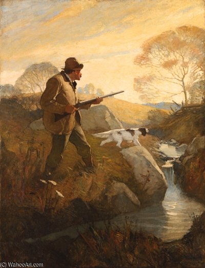 WikiOO.org - Encyclopedia of Fine Arts - Maleri, Artwork Nc Wyeth - Hunter And Dog