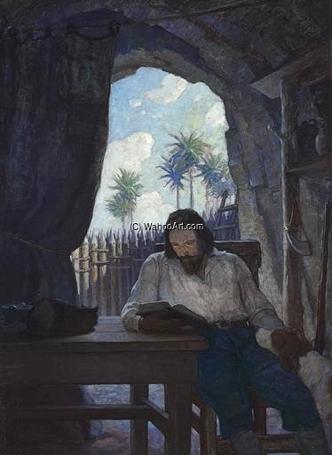WikiOO.org - Enciklopedija dailės - Tapyba, meno kuriniai Nc Wyeth - In The Morning I Took The Bible