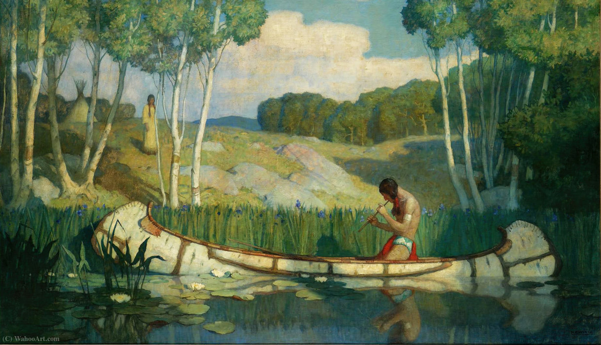 WikiOO.org - Encyclopedia of Fine Arts - Målning, konstverk Nc Wyeth - Indian Love Call