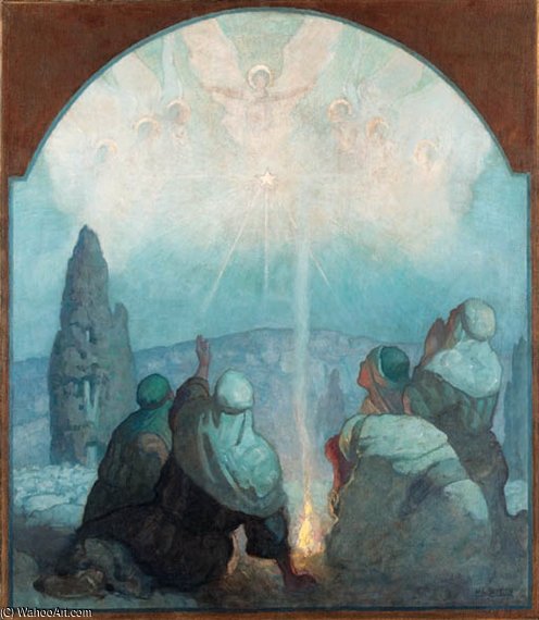 WikiOO.org - Encyclopedia of Fine Arts - Maľba, Artwork Nc Wyeth - On Christmas Night
