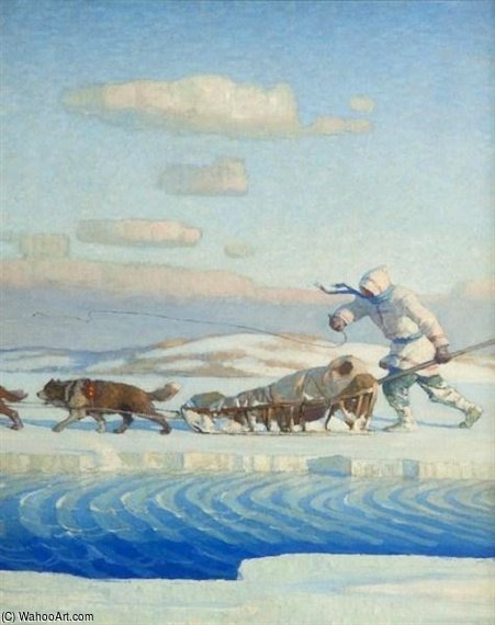 Wikioo.org - The Encyclopedia of Fine Arts - Painting, Artwork by Nc Wyeth - One January Afternoon