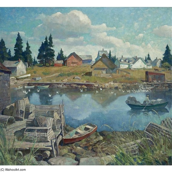 Wikoo.org - موسوعة الفنون الجميلة - اللوحة، العمل الفني Nc Wyeth - Port Clyde, Maine