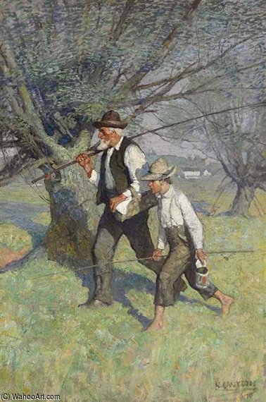 WikiOO.org – 美術百科全書 - 繪畫，作品 Nc Wyeth -  的 `call`  的 春天