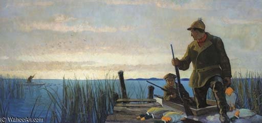 WikiOO.org - Encyclopedia of Fine Arts - Målning, konstverk Nc Wyeth - The Duck Hunt
