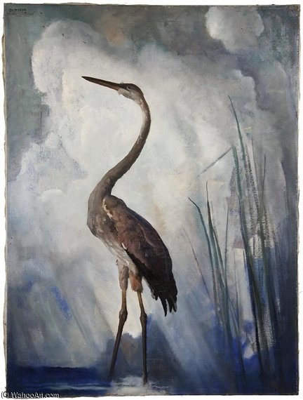 WikiOO.org - Εγκυκλοπαίδεια Καλών Τεχνών - Ζωγραφική, έργα τέχνης Nc Wyeth - The Great Blue Heron