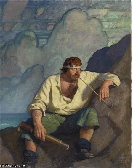Wikioo.org - The Encyclopedia of Fine Arts - Painting, Artwork by Nc Wyeth - The Sea-spider