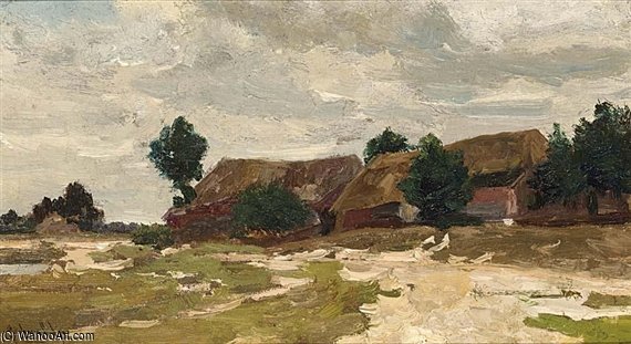 Wikioo.org - The Encyclopedia of Fine Arts - Painting, Artwork by Paul Joseph Constantine Gabriel - A Farm In A Landscape